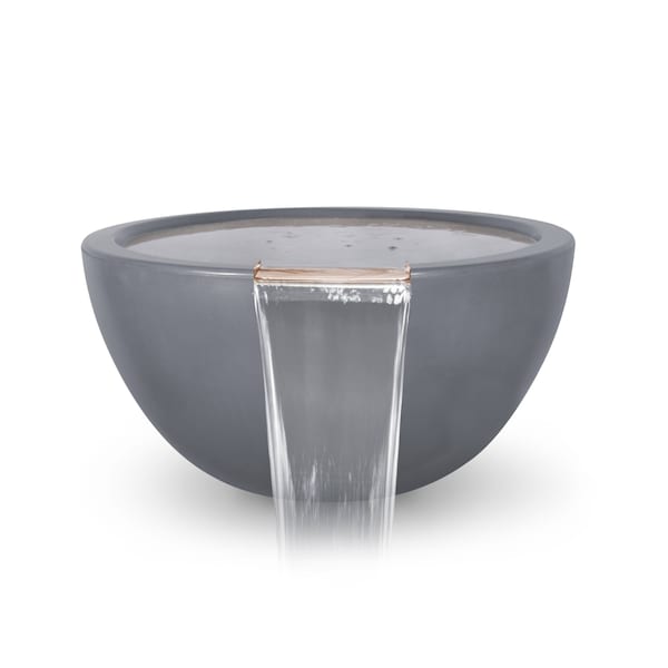 The Outdoor Plus 30 Round Luna Water Bowl - GFRC Concrete - Gray - OPT-LUNWO30-GRY - main